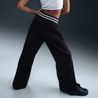 Nike Sportswear Phoenix Fleece жіноча З високою талією Wide-Leg Graphic Pants колір чорний