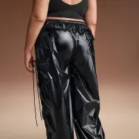 NikeSKIMS Shiny Nylon жіноча Cargo Pants колір чорний