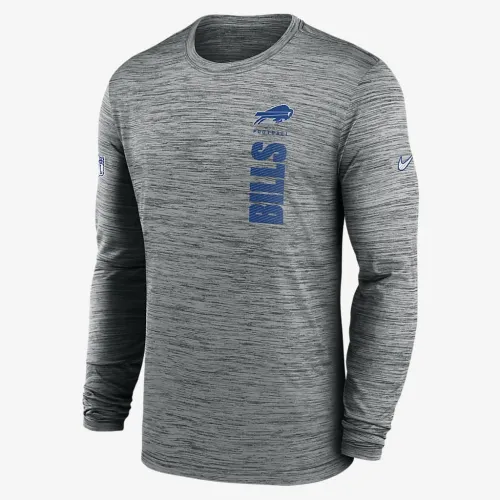 Buffalo Bills Sideline Velocity чоловічі Nike Dri-FIT NFL Long-Sleeve футболка колір сірий