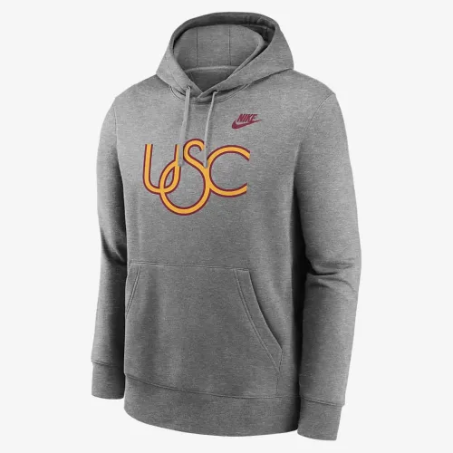 USC Trojans Legacy Club Primary Logo чоловічі Nike College Pullover Толстовка з капюшоном колір сірий