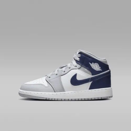 Nike Air Jordan 1 Mid Big детские Кроссовки цвет белый