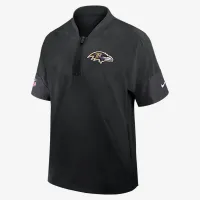 Baltimore Ravens Sideline Coach чоловічі Nike NFL 1/2-Zip Short-Sleeve Hooded Куртка колір чорний