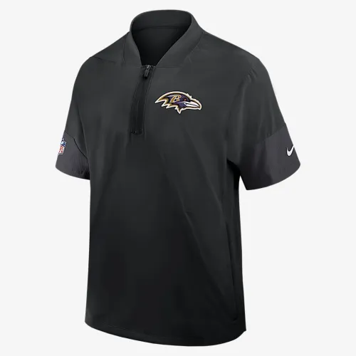 Baltimore Ravens Sideline Coach чоловічі Nike NFL 1/2-Zip Short-Sleeve Hooded Куртка колір чорний