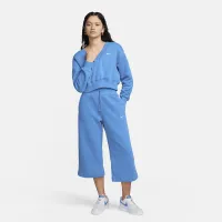 Nike Sportswear Phoenix Fleece женская Cropped V-Neck Top синий