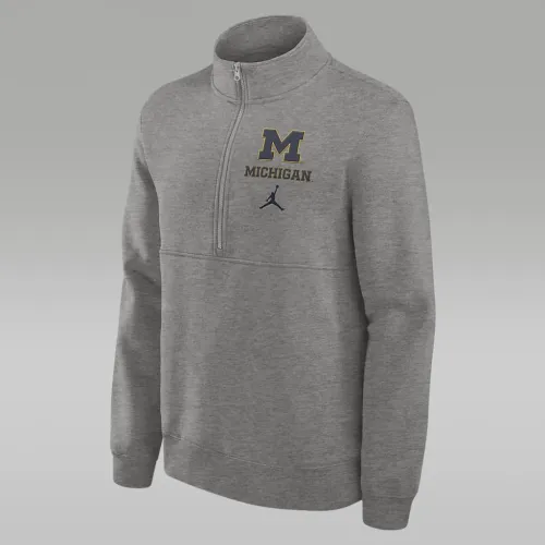Nike Michigan Wolverines Primetime Club чоловічі Jordan College 1/2-Zip Crew колір сірий