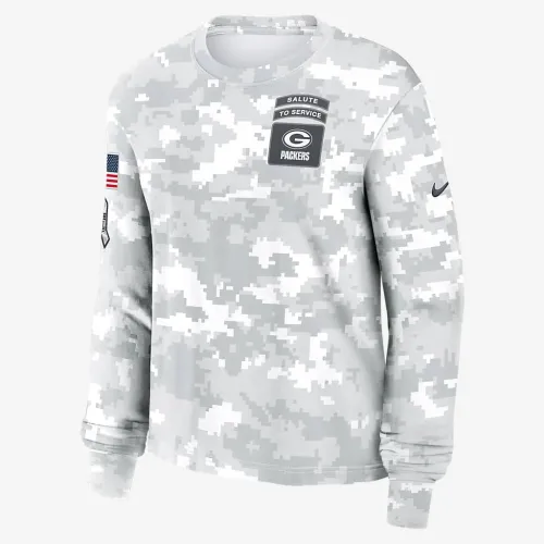 цвет зеленый Bay Packers Salute to Service Edge Lockup женская Nike Dri-FIT NFL Long-Sleeve футболка цвет белый