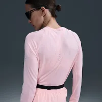 Nike Swift женская Dri-FIT UV Long-Sleeve Crew-Neck Running Top Pink