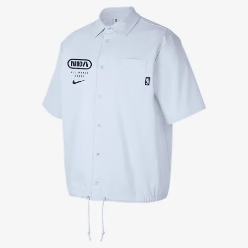 Team 31 Club чоловічі Nike NBA Woven Short-Sleeve Top колір сірий