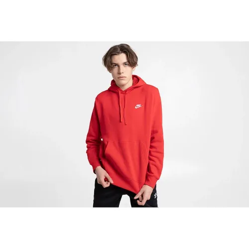Nike Sportswear Club Fleece Pullover Толстовка с капюшоном цвет красный