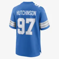 Aidan Hutchinson Detroit Lions мужские Nike NFL Game Football Jersey синий