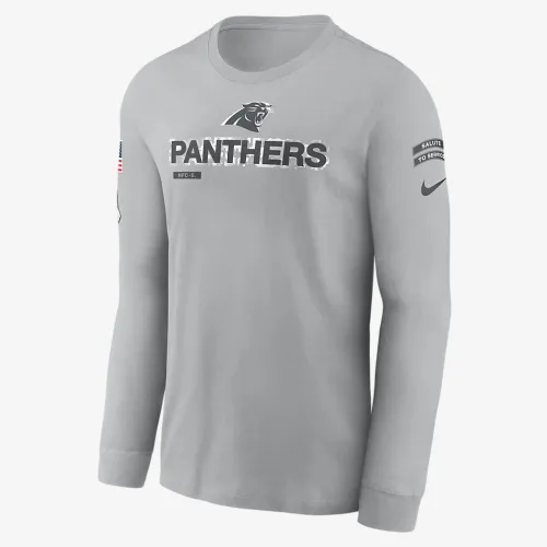 Carolina Panthers Salute to Service Mascot Edge Legend чоловічі Nike NFL Long-Sleeve футболка колір сірий