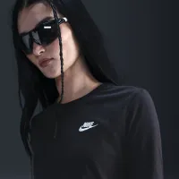 Nike Sportswear Club женская Long-Sleeve футболка цвет черный