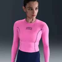 Nike One жіноча Dri-FIT Long-Sleeve Top Pink