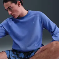 Nike Primary Fleece мужские Dri-FIT UV Performance Crew синий