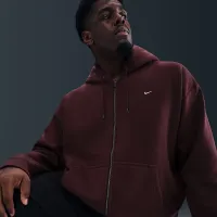 Nike Solo Swoosh мужские Full-Zip Fleece Толстовка с капюшоном цвет красный
