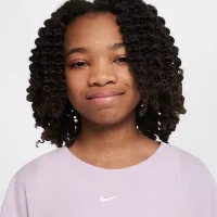 Nike One Relaxed Big дитячі (Girls') Dri-FIT Short-Sleeve Top колір фіолетовий