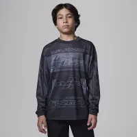 Nike Jordan MVP Big детские Dri-FIT Motorsports Long Sleeve Jersey футболка цвет черный