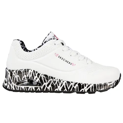 Кроссовки Женские Skechers UNO LOVING LOVE (155506-WBK)