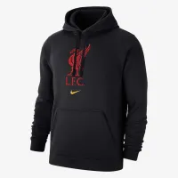 Liverpool FC Club Fleece мужские Nike Soccer Pullover Толстовка с капюшоном цвет черный