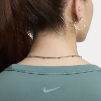 Nike One Fitted женская Dri-FIT Short-Sleeve Cropped Top цвет зеленый