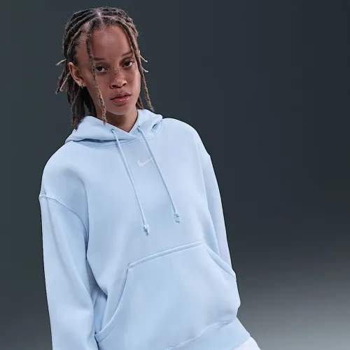 Nike Sportswear Phoenix Fleece женская оверсайз Pullover Толстовка с капюшоном синий