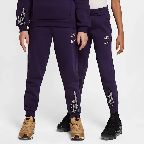 Nike Kylian Mbappé Club Fleece Big детские Soccer Joggers цвет фиолетовый