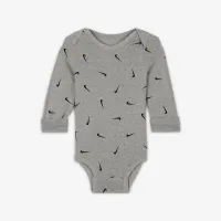 Nike Baby Essentials Baby (0-9M) Long Sleeve Bodysuits (3 Pack) цвет серый