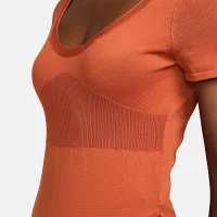 Nike Sportswear Chill Knit женская Tight Sweater Short-Sleeve Bodysuit Orange
