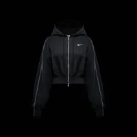 Nike Sportswear Phoenix Fleece женская Loose Cropped Full-Zip Толстовка с капюшоном цвет черный