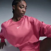 Nike Sportswear Phoenix Fleece женская Over-оверсайз Crew-Neck свитшот Pink