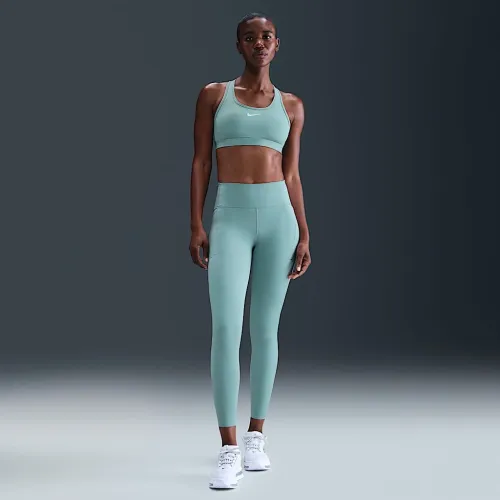 Nike Swift женская С высокой Талией 7/8 Running лосины с карманамицвет зеленый