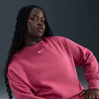 Nike Sportswear Phoenix Fleece жіноча оверсайз Crew-Neck світшот (великі розміри) колір фіолетовий