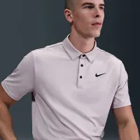 Nike Tour чоловічі Dri-FIT Heatheколір червоний для гольфу Polo колір фіолетовий