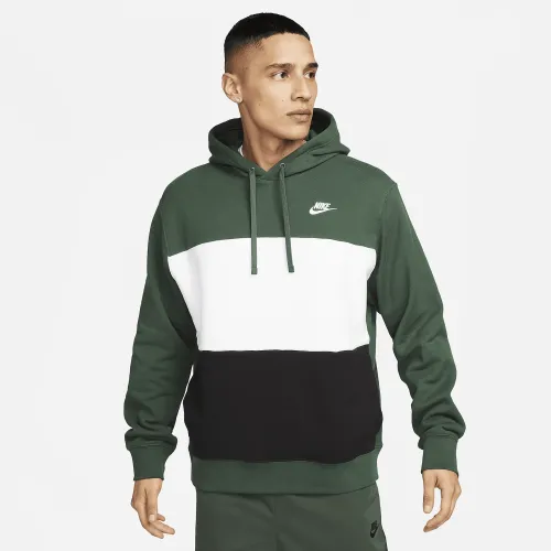 Nike Club Fleece чоловічі French Terry Color-Blocked Толстовка з капюшоном колір зелений