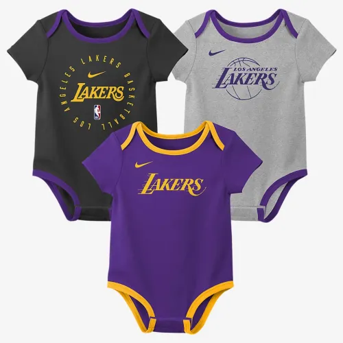 Los Angeles Lakers Baby Nike NBA 3 пары Bodysuit набор цвет черный