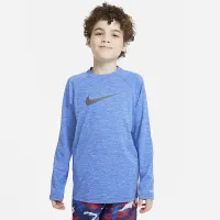 Nike Heather Big детские (для мальчиков) Long-Sleeve Hydroguard Swim Shirt синий