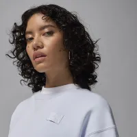 Nike Jordan Flight Fleece жіноча Crew-Neck світшот колір сірий