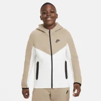 Nike Sportswear Tech Fleece Big детские (для мальчиков) Full-Zip Толстовка с капюшоном (Extended Size) цвет белый