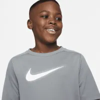 Nike Dri-FIT Icon Big дитячі (для хлопчиків) Graphic тренувальні Top (Extended Size) колір сірий