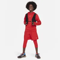 Nike Pro Dri-FIT Big детские (для мальчиков) 3/4-Length Tights цвет красный