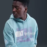 Nike Club мужские оверсайз French Terry Pullover Толстовка с капюшоном синий