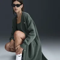 Nike Sportswear Phoenix Fleece женская оверсайз Long Cardigan цвет зеленый