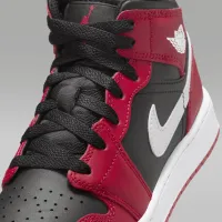 Nike Air Jordan 1 Mid Big детские Кроссовки цвет черный