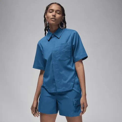 Nike Jordan жіноча Woven Crop Top блакитний