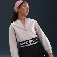 Nike Pro Fleece Big детские (Girls') Dri-FIT Full-Zip Толстовка с капюшоном цвет фиолетовый