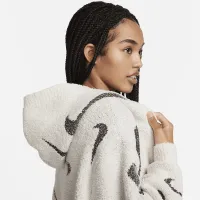 Nike Sportswear Phoenix Cozy Букле женская Loose Long Knit Cardigan цвет коричневый