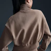 Nike Sportswear Phoenix Fleece женская 1/2-Zip Cropped свитшот цвет коричневый
