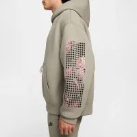 Nike Tech мужские Fleece Толстовка с капюшоном цвет зеленый