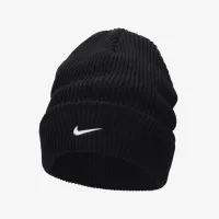 Nike Peak Tall Cuff Swoosh Beanie колір чорний