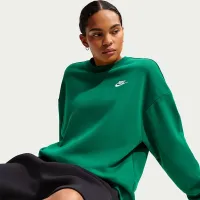 Nike Sportswear Club Fleece жіноча Loose Crew-Neck світшот колір зелений